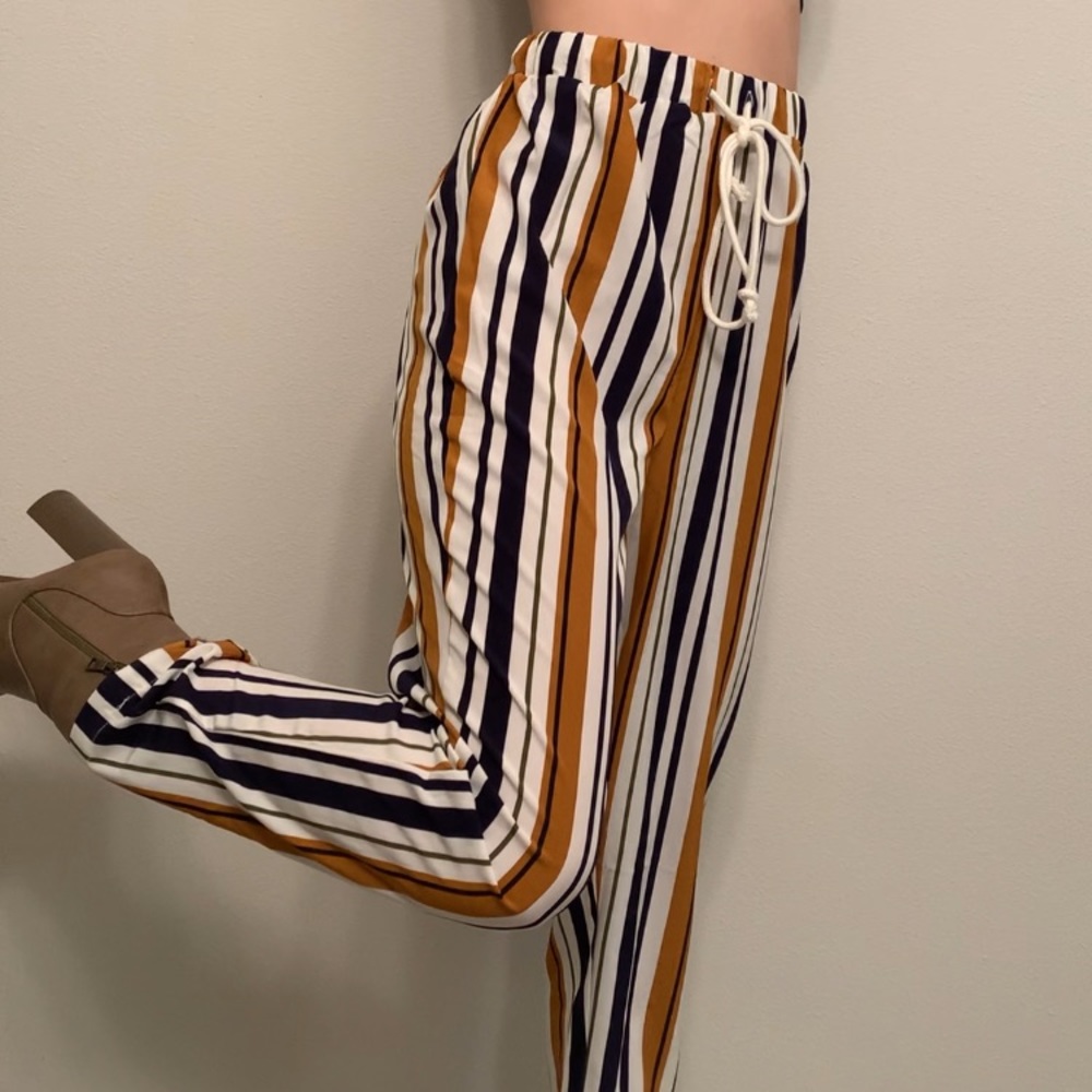 SheIn Elastic Waist Striped Pants Small Sz